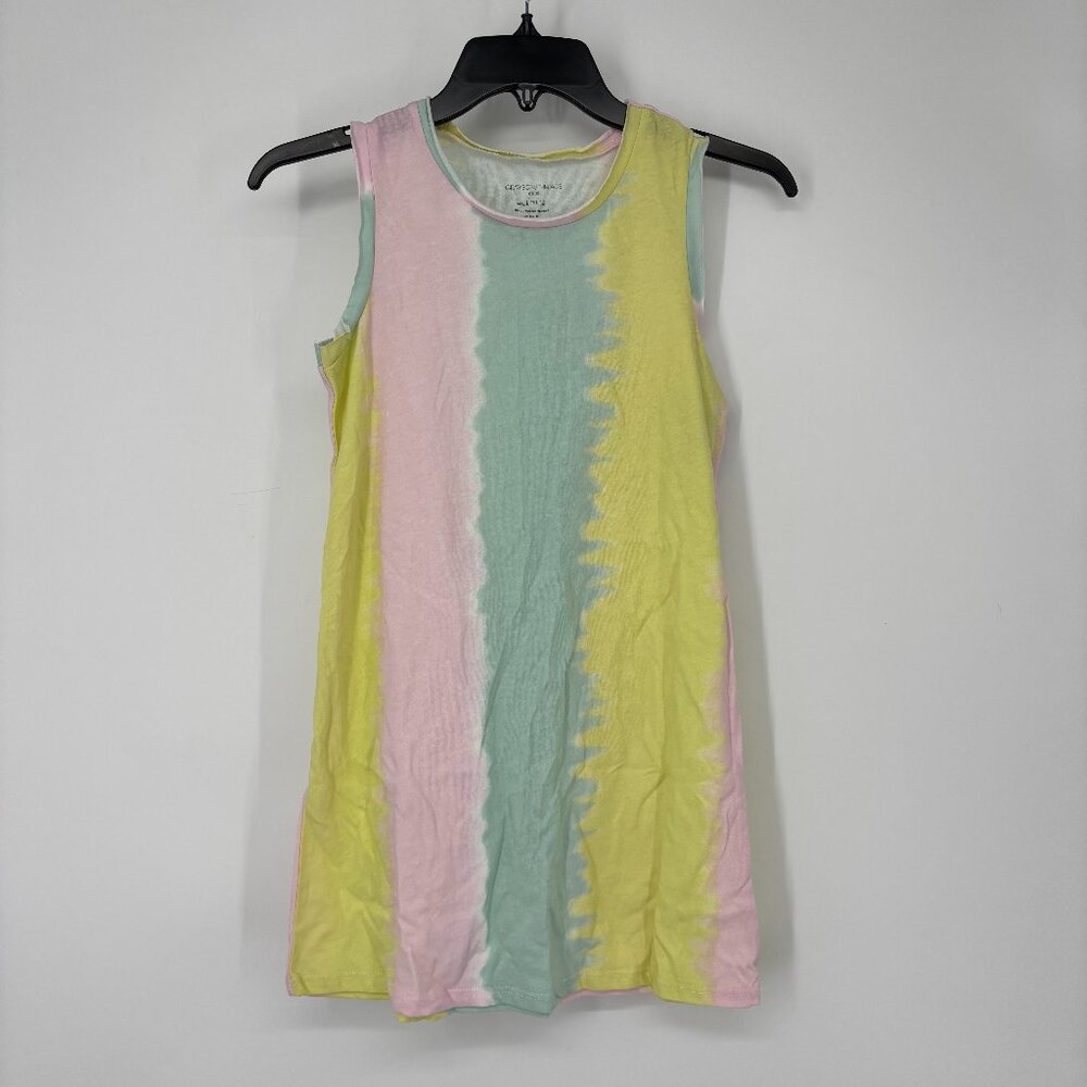 Grayson Threads Girls Kids' Tie Dye Striped Tank Dress Multicolored L(10-12) NWT